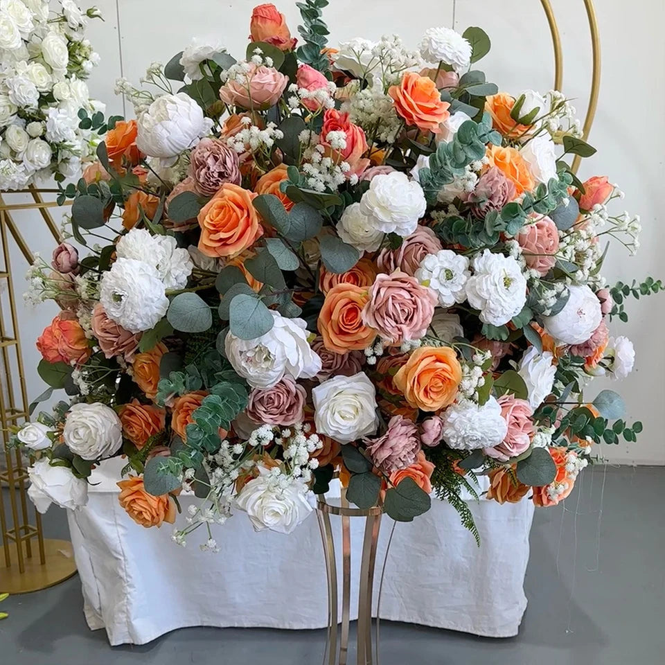 80/70/60/50/30cm Artificial Pink Large Flower Ball, Table Centerpiece for Wedding Event Decor, Road Lead Floral Arrangement