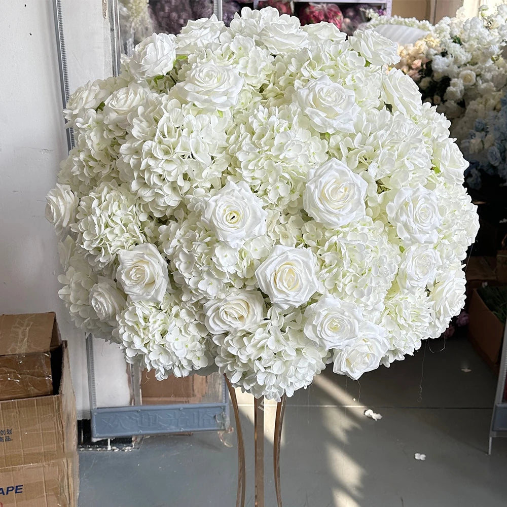 80/70/60/50/30cm Artificial Pink Large Flower Ball, Table Centerpiece for Wedding Event Decor, Road Lead Floral Arrangement