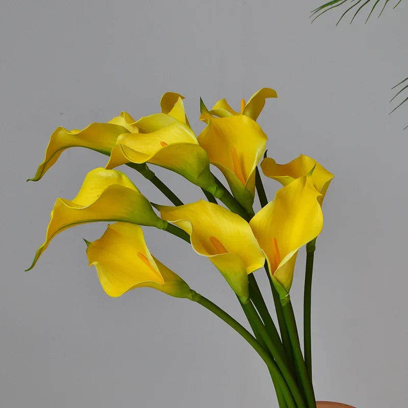 10Pcs Artificial Flowers EVA Calla Lily Home Decoration Living Room Table Flower Arrangement Party Wedding Bouquet Calla Flowers