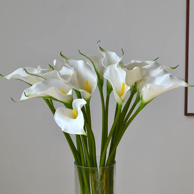 10Pcs Artificial Flowers EVA Calla Lily Home Decoration Living Room Table Flower Arrangement Party Wedding Bouquet Calla Flowers