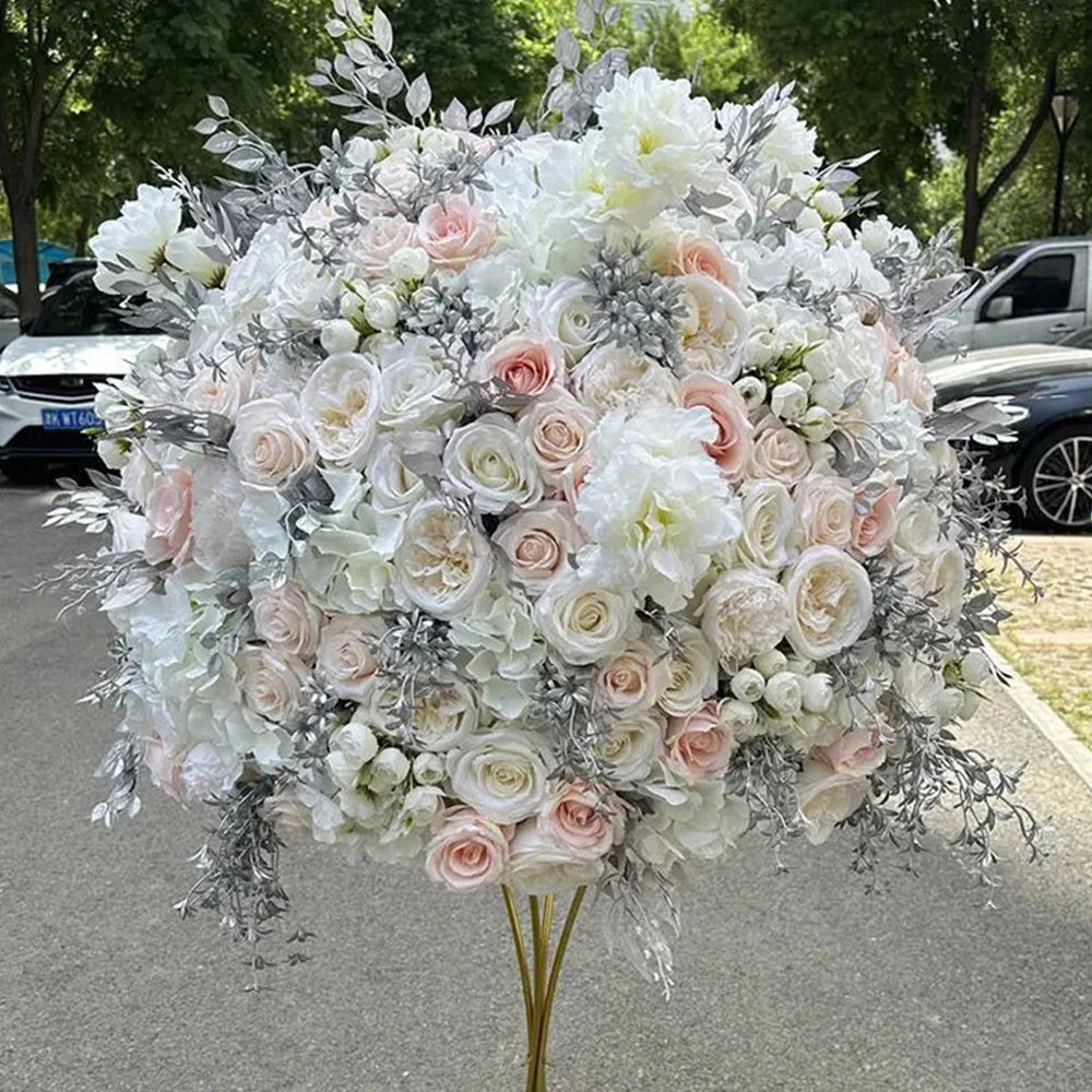 80/70/60/50/30cm Artificial Pink Large Flower Ball, Table Centerpiece for Wedding Event Decor, Road Lead Floral Arrangement