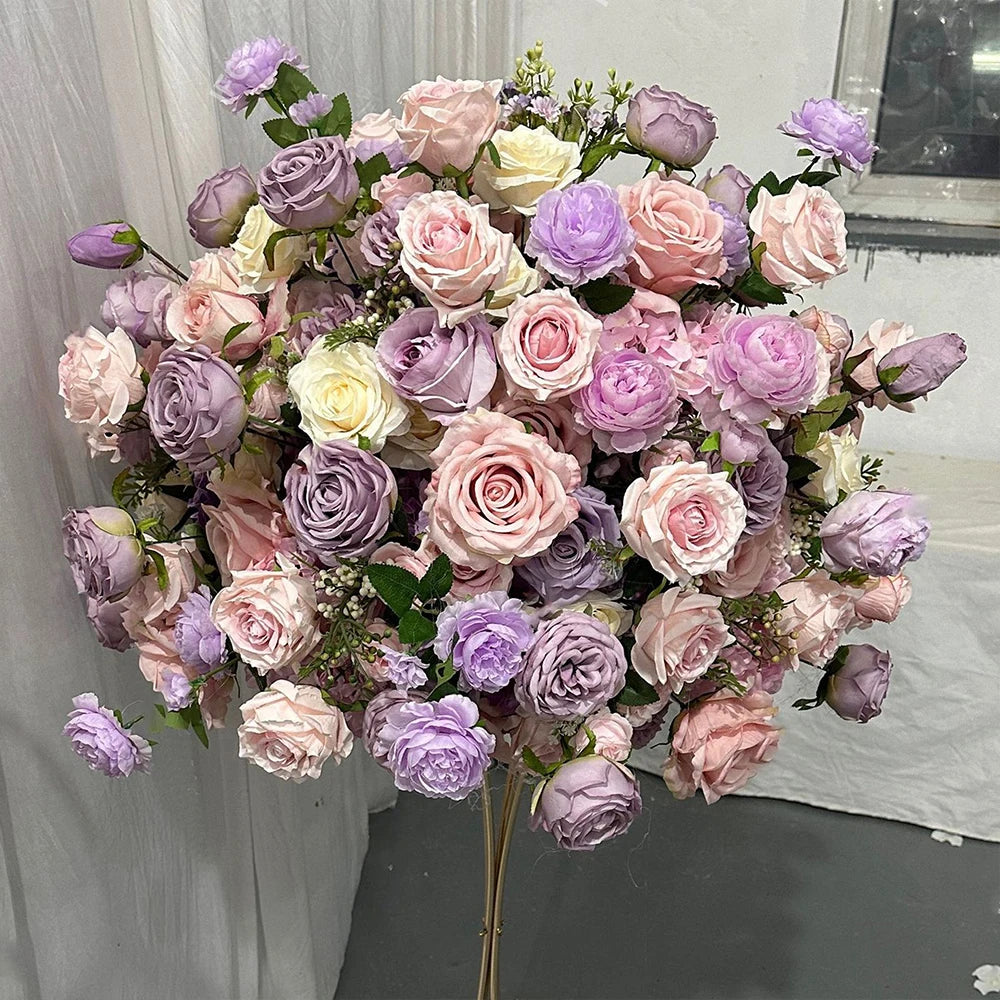 80/70/60/50/30cm Artificial Pink Large Flower Ball, Table Centerpiece for Wedding Event Decor, Road Lead Floral Arrangement