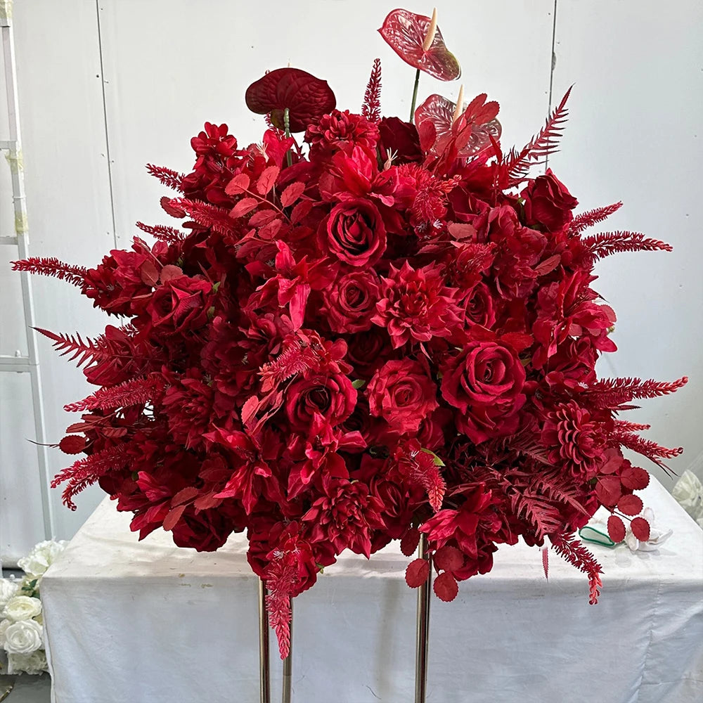 80/70/60/50/30cm Artificial Pink Large Flower Ball, Table Centerpiece for Wedding Event Decor, Road Lead Floral Arrangement