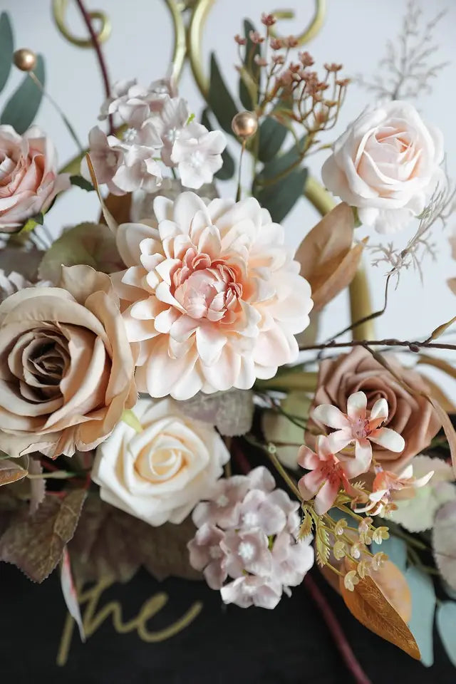 Nude colored rose artificial flower combination box set, bride bouquet, outdoor/indoor DIY center item, used for decoration