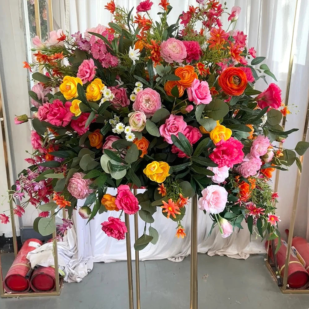 80/70/60/50/30cm Artificial Pink Large Flower Ball, Table Centerpiece for Wedding Event Decor, Road Lead Floral Arrangement