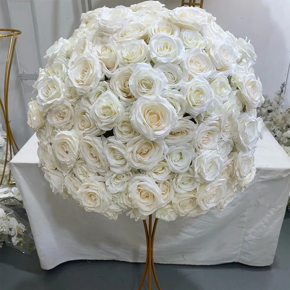 80/70/60/50/30cm Artificial Pink Large Flower Ball, Table Centerpiece for Wedding Event Decor, Road Lead Floral Arrangement
