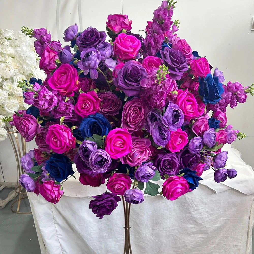 80/70/60/50/30cm Artificial Pink Large Flower Ball, Table Centerpiece for Wedding Event Decor, Road Lead Floral Arrangement