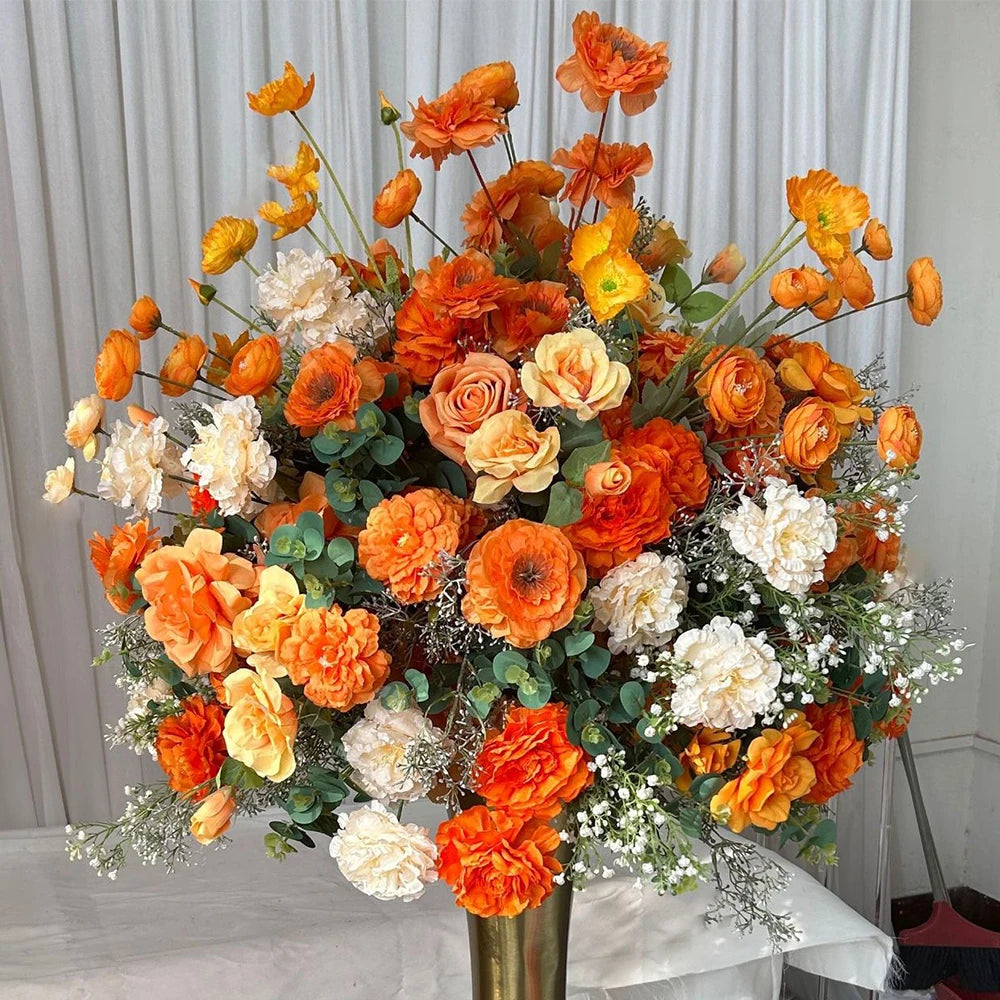 80/70/60/50/30cm Artificial Pink Large Flower Ball, Table Centerpiece for Wedding Event Decor, Road Lead Floral Arrangement