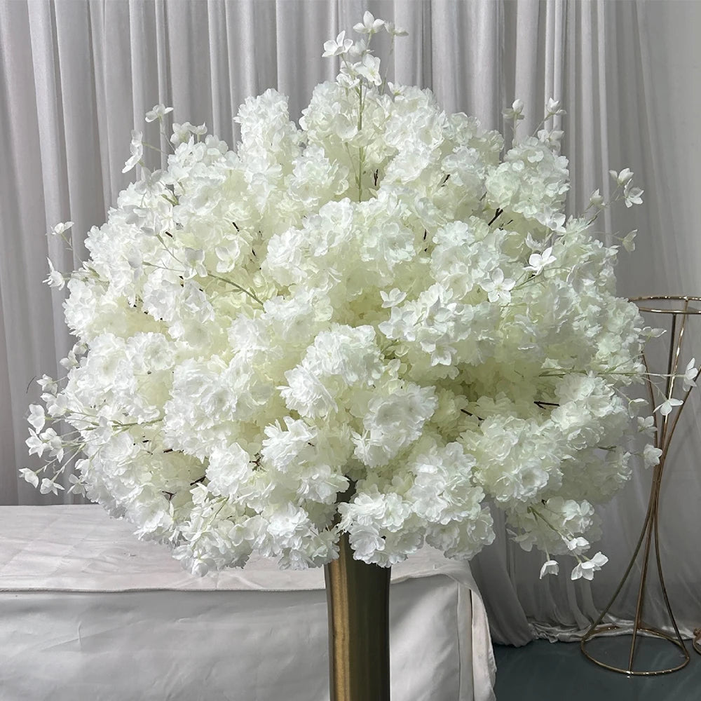 80/70/60/50/30cm Artificial Pink Large Flower Ball, Table Centerpiece for Wedding Event Decor, Road Lead Floral Arrangement