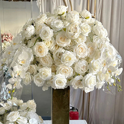 80/70/60/50/30cm Artificial Pink Large Flower Ball, Table Centerpiece for Wedding Event Decor, Road Lead Floral Arrangement
