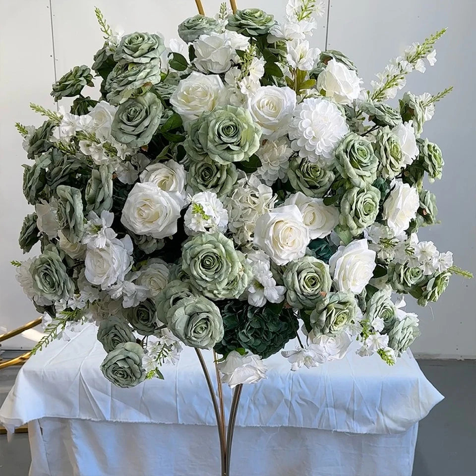 80/70/60/50/30cm Artificial Pink Large Flower Ball, Table Centerpiece for Wedding Event Decor, Road Lead Floral Arrangement