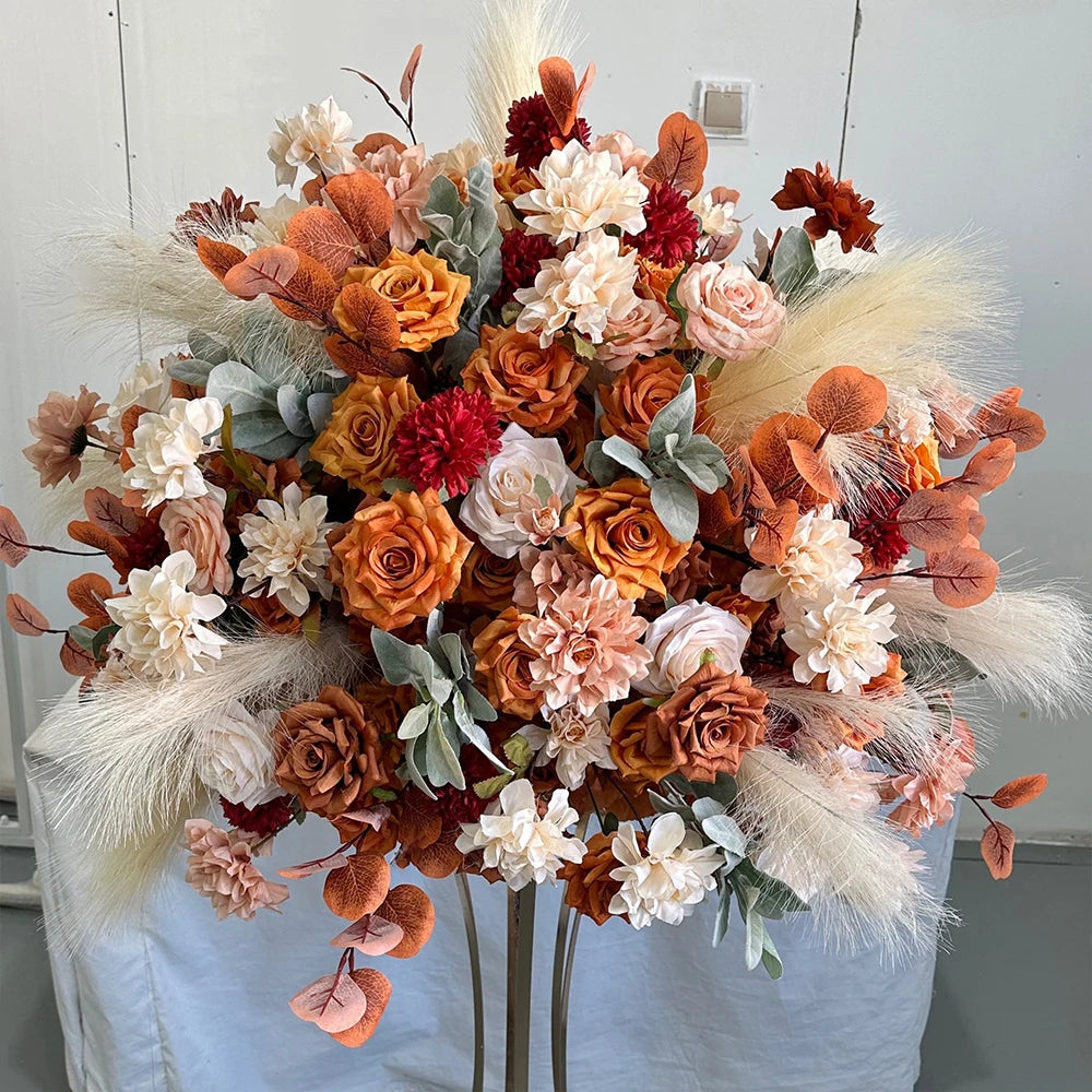 80/70/60/50/30cm Artificial Pink Large Flower Ball, Table Centerpiece for Wedding Event Decor, Road Lead Floral Arrangement