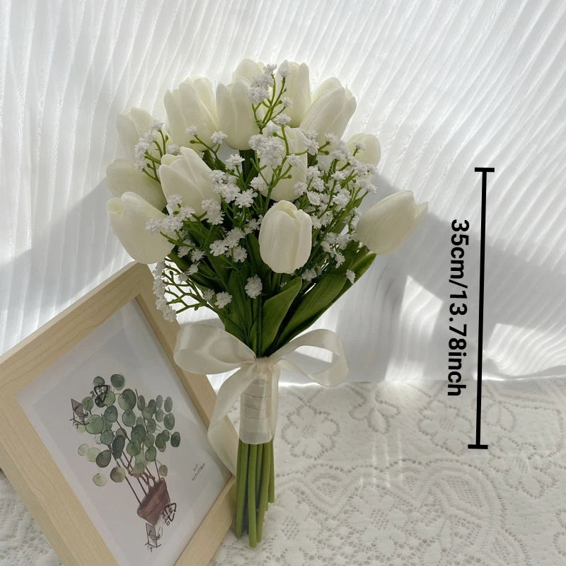 White Artificial Calla Lily Holding Flower Bouquet Bridal Wedding Bouquet Wedding Photography Prop Party Ceremony Anniversary