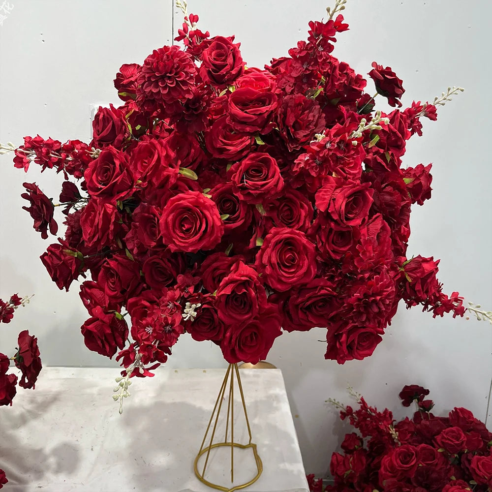 80/70/60/50/30cm Artificial Pink Large Flower Ball, Table Centerpiece for Wedding Event Decor, Road Lead Floral Arrangement