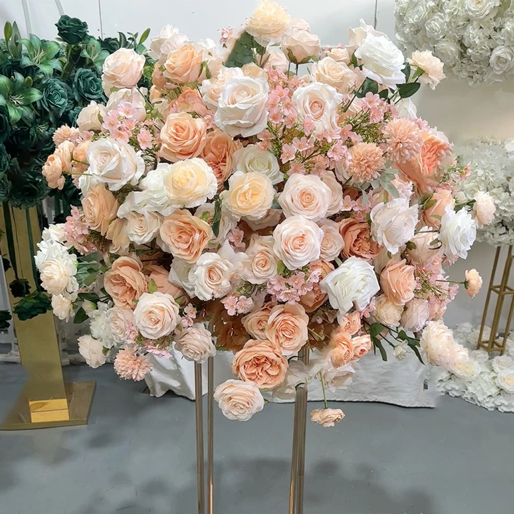 80/70/60/50/30cm Artificial Pink Large Flower Ball, Table Centerpiece for Wedding Event Decor, Road Lead Floral Arrangement