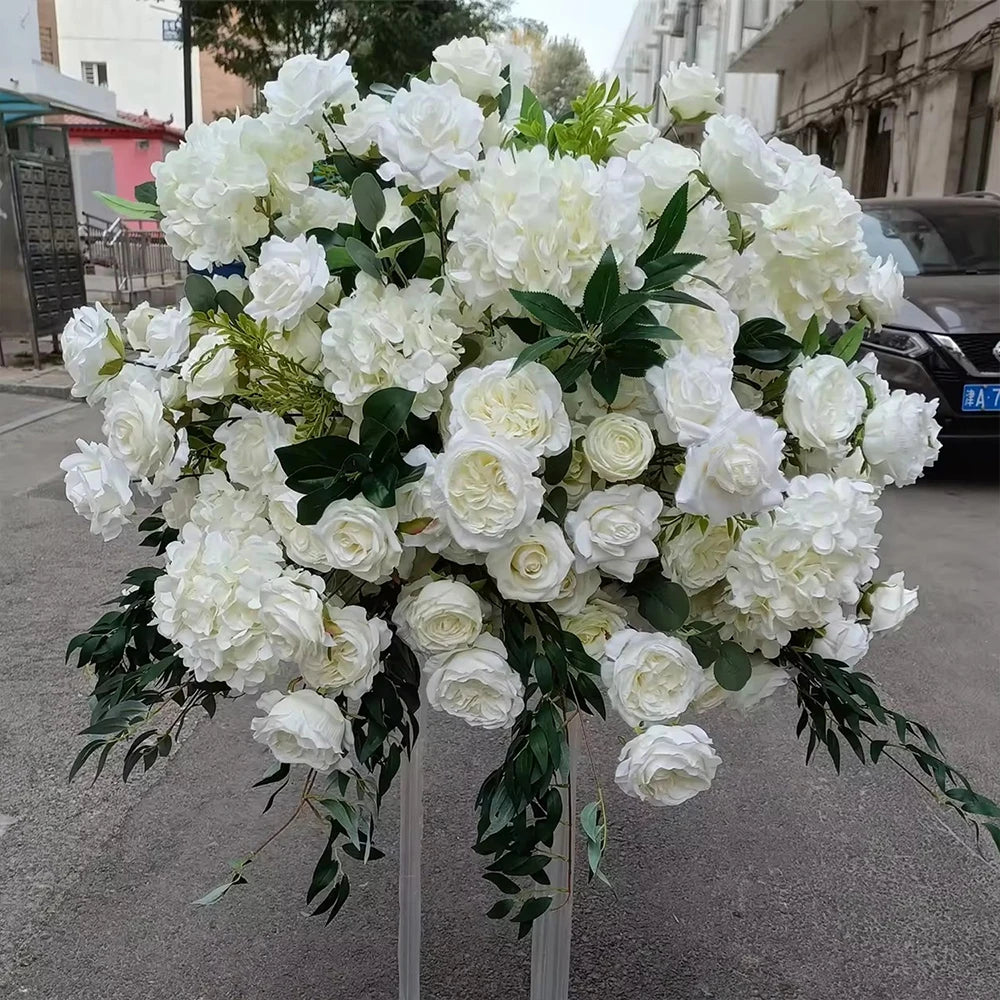 80/70/60/50/30cm Artificial Pink Large Flower Ball, Table Centerpiece for Wedding Event Decor, Road Lead Floral Arrangement